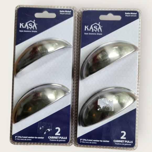KASA Cabinet Pulls Satin Nickel (2 Packs) 3" Center to Center DIY Hardware - Picture 1 of 4